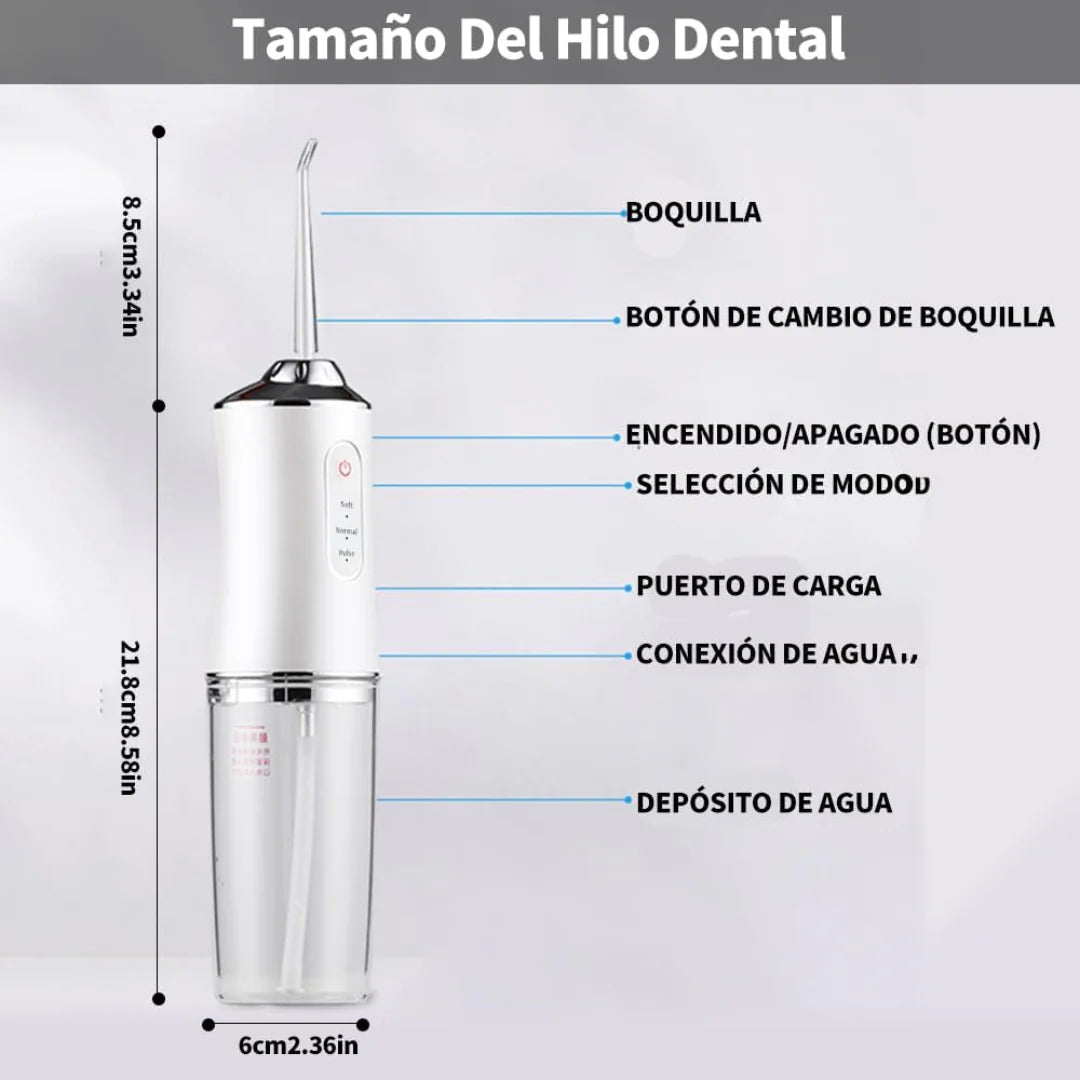 Irrigador Bucal - Elimina los malos olores de tu boca (4 Boquillas gratis)