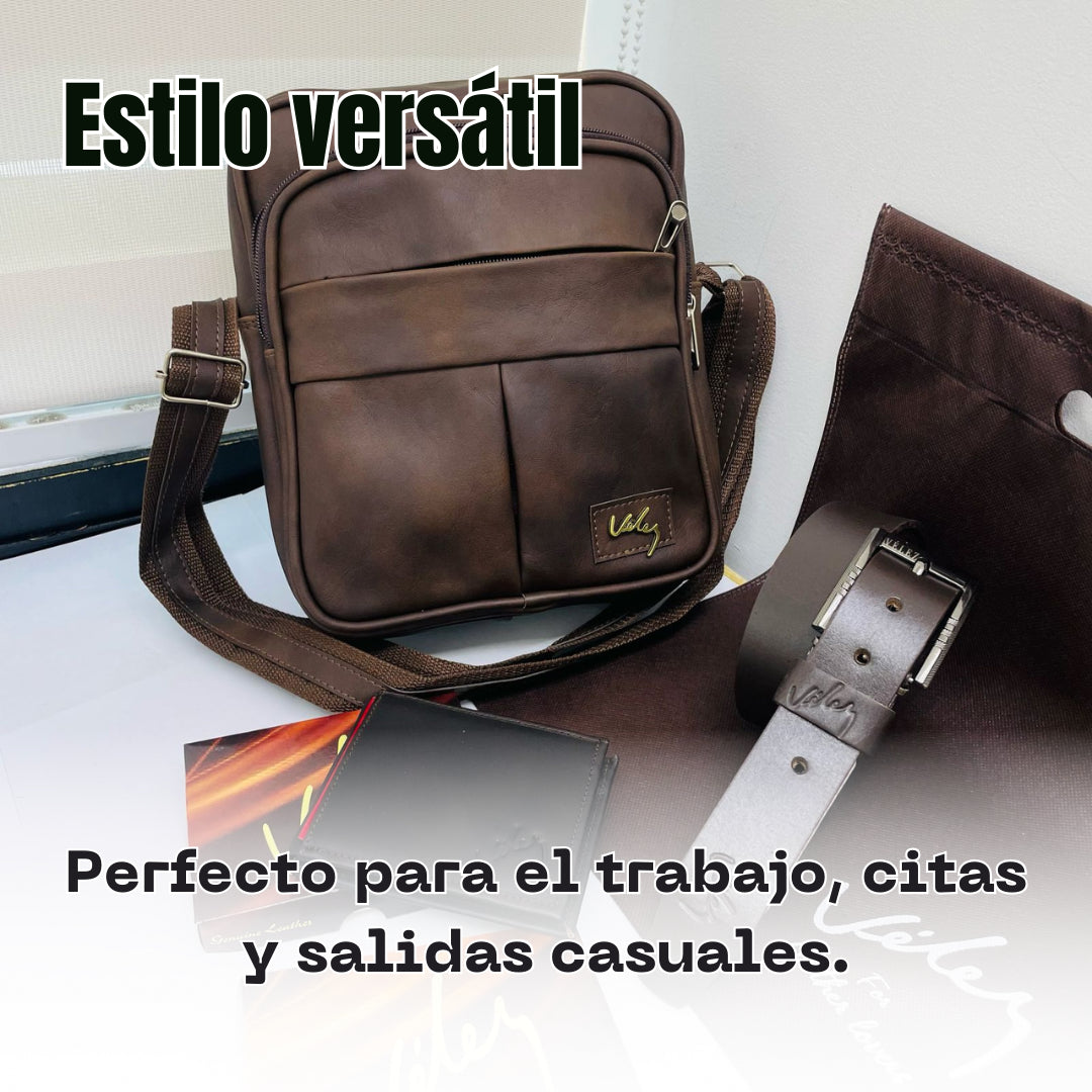 Combo Vélez™ Bolso, Billetera, Correa y bolsa de regalo