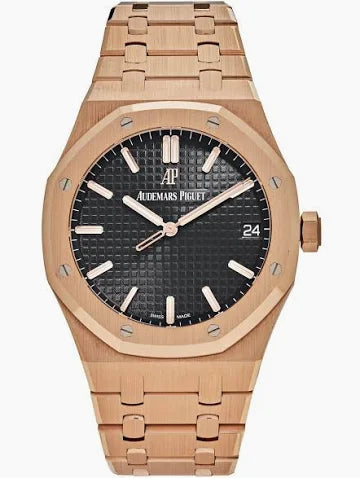 Royal Oak 41mm Automatic in Rose Gold on Rose Gold Bracelet with Black Dial 15500OR.OO.1220OR.01